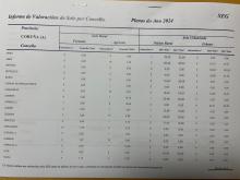 Informe de precios medios de valoración de solo por Concello (Plenos ano 2024)